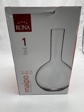 Rona Glassworks Slovakia Wine Glass Decanter Open Box Holiday Party Entertaining